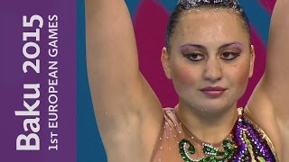Anisiya Neborako Sets Stunning Qualifying Score | Synchronised Swimming | Baku 2015 European Games