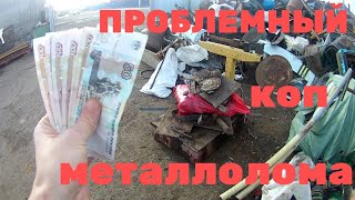 Коп металла у фермы и реки с китайским металлоискателем.