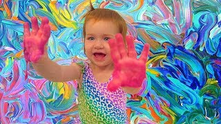 Crazy Finger Painting and Learning Colors!!