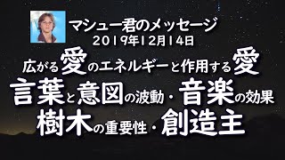 広がる愛のエネルギーと作用する愛・言葉と意図の波動・音楽の効果・樹木の重要性・創造主～マシュー君のメッセージ