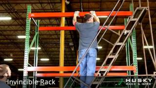 Husky Invincible teardrop pallet rack installation