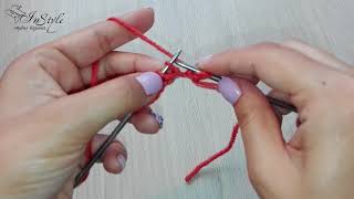 Лицевая скрещенная (бабушкина) петля. Вязание спицами (Knit Stitch)