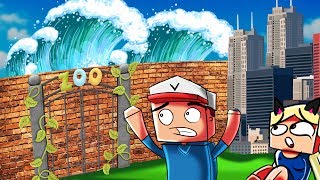 ZOO VS TSUNAMI - MINECRAFT TSUNAMI CHALLENGE! | Vito vs Bella