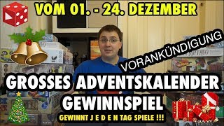 Ankündigung: Das große AdventskalenderGEWINNSPIEL auf Brettspielblog - Gewinnt JEDEN Tag Spiele!