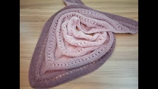 Ажурный платок спицами