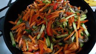 Обалденная фунчоза с мясом и овощами!!!Любит вся семья.?