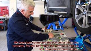 Bmw X6.  Automatic transimission service and correct flushing.