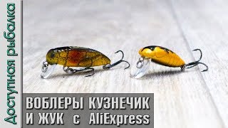ВОБЛЕРЫ НАСЕКОМЫЕ ? На Голавля и Форель с АлиЭкспресс | Жук и Кузнечик от NOEBY | Игра под водой