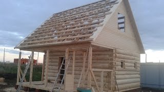 Баня-Дом с высокой крышей 6х6