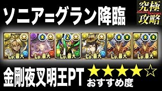 【パズドラ】ソニア=グラン降臨 金剛夜叉明王PT【おすすめ度★★★★☆】