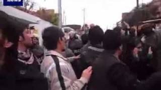 Protesters throw stones at Iranian consulate in Arbil (Hawler) - Iraq (Kurdistan) 29 Jan. 2011