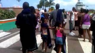 Leaving the Carnival Imagination to go to Cable Beach