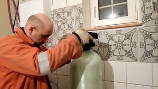 Монтаж умягчителя воды. Установка клапана RunXin; выбор места для Big Blue