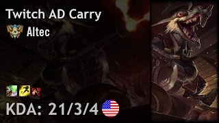 Twitch AD Carry vs Ezreal - Altec - NA Challenger Patch 7.1