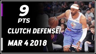 Vince Carter Highlights Kings vs Knicks (03.04.2018) 9pts, Clutch Defense!