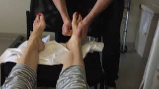 Patrick Giving Jeannie a Foot Massage in the Hospital