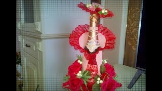 КАК ОФОРМИТЬ бутылку ШАМПАНСКОГО/простой способ оформления шампанского