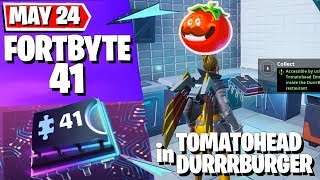Fortnite #FORTBYTE 41 Location (May 24) - USING TOMATOHEAD in DURRRBURGER RESTAURANT