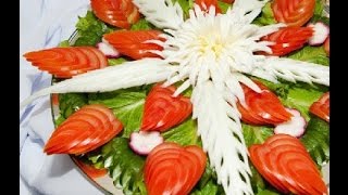 Как красиво нарезать помидор и огурец? Карвинг