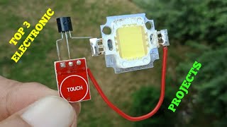 TOP 3 ELECTRONIC PROJECTS WITH IC NE555, TTP223 SENSOR, TRANSISTOR BC547 & CONDENSER MIC.