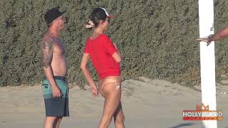 Alessandra Ambrosio Plays a 'Cheeky" Game of Volleyball in Santa Monica