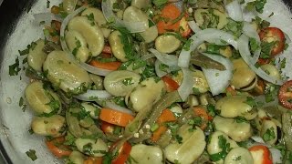 Ensalada de Habas con nopales comida fría para el verano