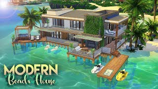 The Sims 4: Island Living | MODERN BEACH HOUSE | NO CC Speed Build