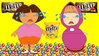 #Masha And Dora Ate Too Much M&M vs Peppa Pig Jocker #Cry #Funny Story #Rainbow Rhymes