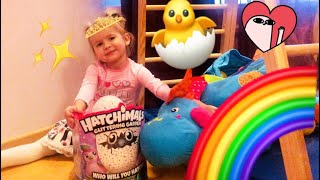Хетчималс яйцо гигант - распаковка Hatchimals большое яйцо интерактивный питомец Glittering Garden