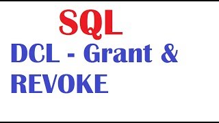 SQL Tutorial For Beginners DCL GRANT and REVOKE