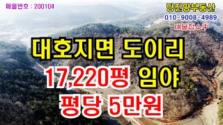 [당진땅/당진토지,공장매매]대호지면 도이리 17,220평 농림+생산관리지역 임야 평당5만원!