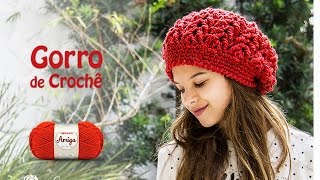 Gorro de Crochê com fio Amiga - Professora Simone Eleotério