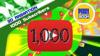 Green Screen YOUTUBE 1,000 Subscribers Counter - PixelBoom 3D Animations