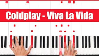 Viva La Vida Coldplay Piano Tutorial - EASY