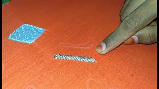 Emboss beads load stitch in aari work Tutorial-29 in tamil | Padded load stitch with sugar beads