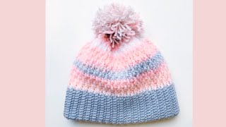 Gorro a crochet para adultos y TODAS LAS TALLAS Como tejer  paso a paso Gorros para Hombres #219