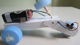 How to make a car toy  - Powered Car - Motor Car - Very Simple - 9 V Battery Car
