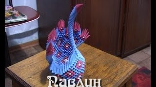 Модульное оригами. Павлин. (3D origami)
