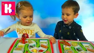 Чемпион обеда!  Макс и Катя кушают на скорость / В награду Тетрис