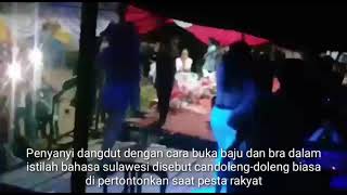Aksi penyanyi dangdut buka baju dan bra!!!candoleng doleng