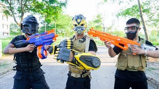 Nerf War: MASK SWAT Nerf Guns Counter Strike Black Mask Team Gatling Gun Treasure