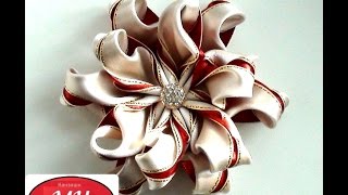 МК Интересный цветок канзаши. Цветы из лент. DIY Ribbon flowers