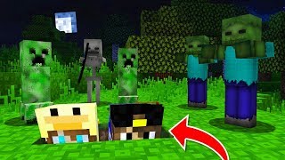 Майнкрафт Выживание ХАРДКОР в Деревне Жителей в 3 часа ночи Нуб Minecraft видео мультик для детей