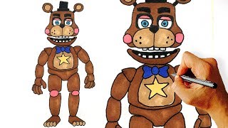 How to Draw Rockstar Freddy - Fullbody - (FNaF 6) Freddy Fazbear's Pizzeria Simulator