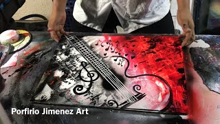 The Guitar la guitarra spray paint art