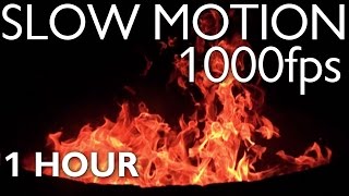 Slow Motion 1000fps #7 Fireplace - 1 HOUR RELAXATION Nature Sounds (2D version)