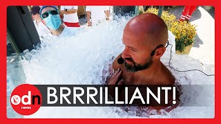 Austrian Man Breaks World Record for Standing in Box of Ice