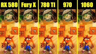 Crash Bandicoot N Sane Trilogy 1060 Vs 970 Vs 780 TI Vs AMD RX 580 Vs AMD Fury X Comparison