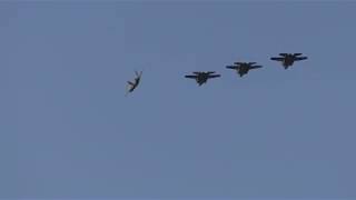 First ever RAF F 35B Lightning Stealth Fighter jets arrive in Marham UK 6 june 2018 805pm from