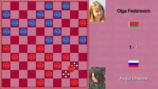 Aygul Idrisova (RUS) - Olga Fedorovich (BLR). Women's World Draughts Championship. 2019.